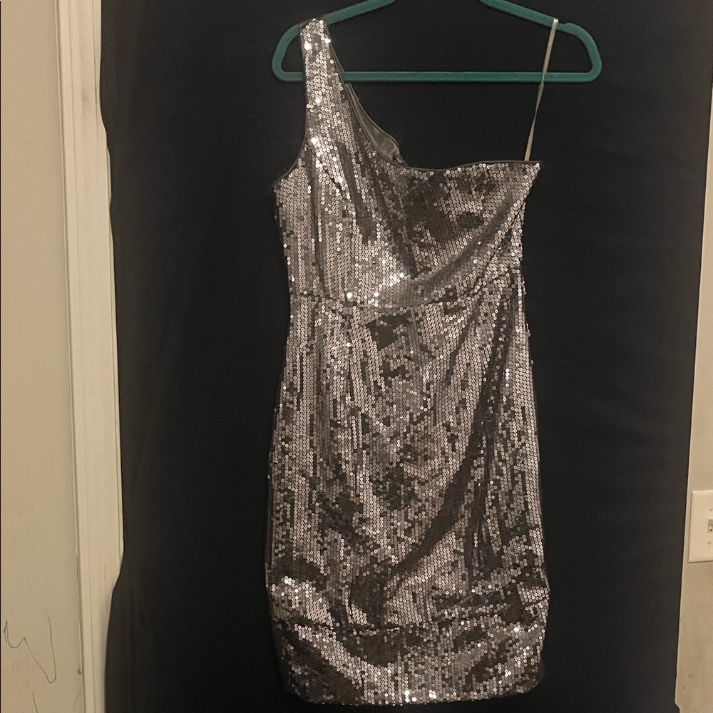 Forever 21 Metallic One-Shoulder Dress